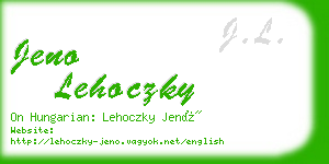 jeno lehoczky business card